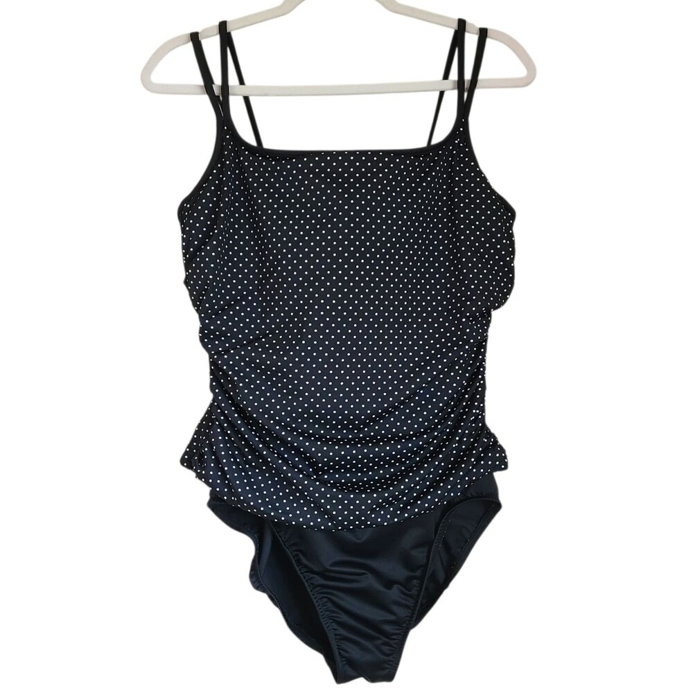 miraclesuit polka dot pinup tankini style one piece swimsuit style 1303 16DD